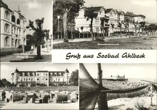 Ahlbeck FDGB Erholungsheim Philipp Mueller Strandpromenade Seebruecke Kat. Heringsdorf