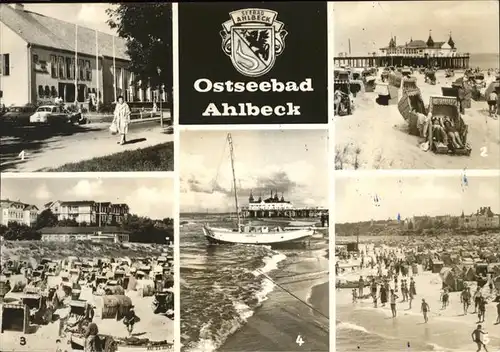 Ahlbeck Haus der Erholung Seebruecke Strandleben Kat. Heringsdorf