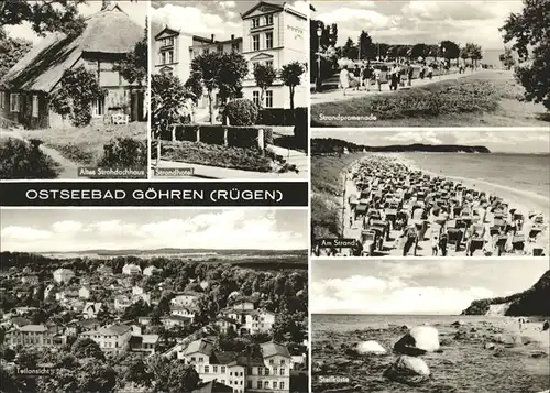 Goehren Ruegen Altes Strohdachhaus Strandhotel Strandpromenade Steilkueste Strand Teilansicht Goehren Kat. Goehren Ruegen