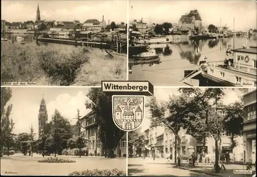 Wittenberge Wappen Bahnstrasse Hafen Rathaus Kat. Wittenberge
