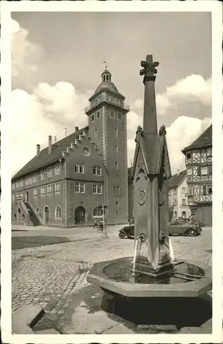 Mosbach Baden Rathaus Brunnen / Mosbach /Neckar-Odenwald-Kreis LKR