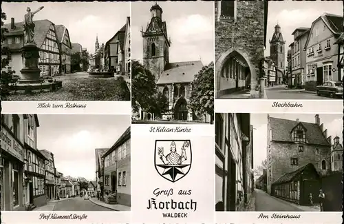 Korbach Stechbahn Rathaus Am Steinhaus St. Kilian-Kirche Kat. Korbach