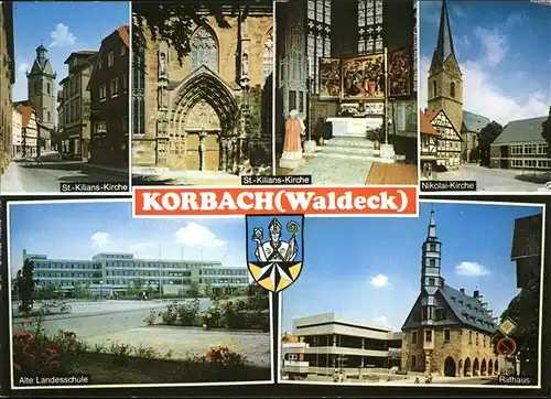 Korbach Rathaus Nikolai-Kirche St. Kilians-Kirche Kat. Korbach