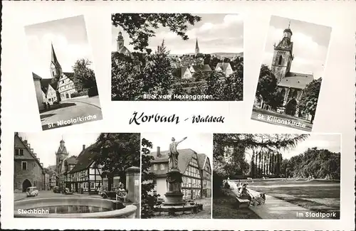 Korbach St. Kilianskirche Stadtpark Nicolaikirche Stechbahn Hexengarten Kat. Korbach