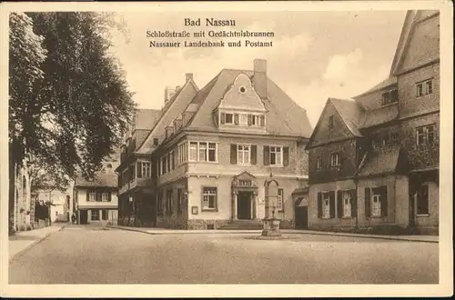 Nassau Lahn Schlossstrasse Gedaechtnisbrunnen Landesbank Postamt *