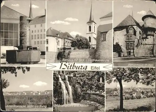 Bitburg Bierbrunnen Rathaus Liebfrauen Kirche Roemermauer Mariengrotte Amerikanische Wohnsiedlung x