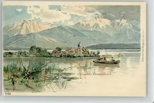 Chiemsee Chiemsee Fraueninsel ungelaufen ca. 1900 / Chiemsee /Rosenheim LKR