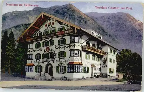 Neuhaus Schliersee Neuhaus Schliersee Gasthof Post ungelaufen ca. 1920 / Schliersee /Miesbach LKR