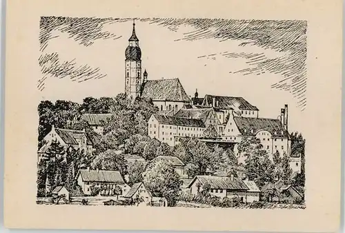 Andechs Andechs Kloster KuenstlerG. Schiffner ungelaufen ca. 1920 / Andechs /Starnberg LKR