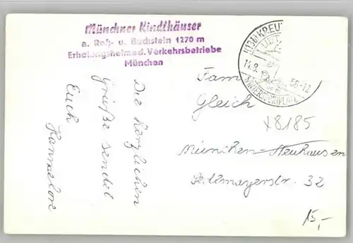 Kreuth Tegernsee [Stempelabschlag] x 1956