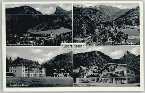 Kreuth Tegernsee Sanatorium Dr. May Leonhardstein Hotel Post x 1954