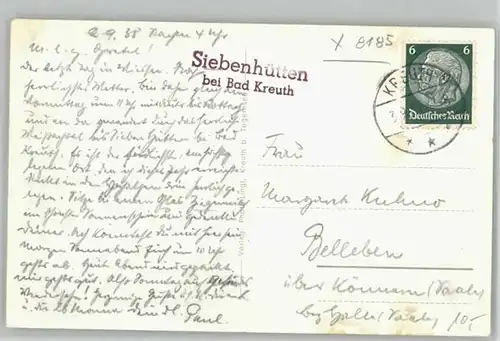 Kreuth Tegernsee Siebenhuette x 1938