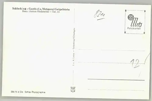 Schleching Schleching Gasthof Geigelstein ungelaufen ca. 1955 / Schleching /Traunstein LKR