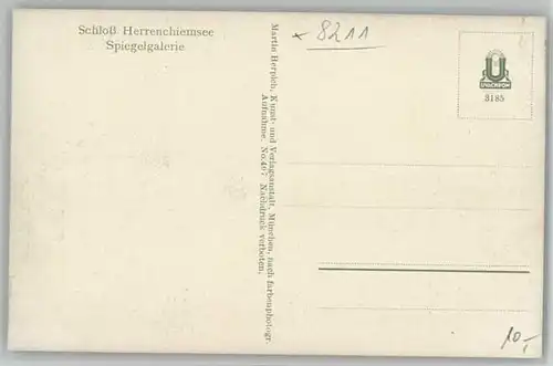 Chiemsee Chiemsee Schloss Herrenchiemsee ungelaufen ca. 1920 / Chiemsee /Rosenheim LKR