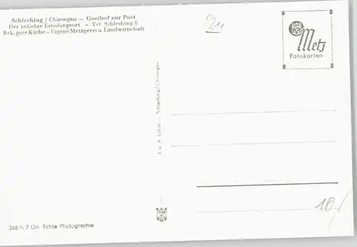 Schleching Schleching Gasthof Post ungelaufen ca. 1955 / Schleching /Traunstein LKR
