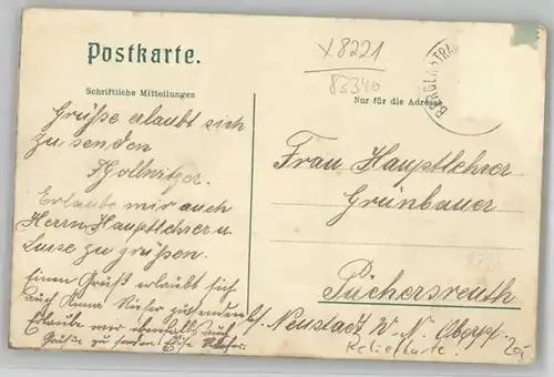 Bergen Chiemgau Bergen Oberbayern [Stempelabschlag] Reliefkarte x 1910 / Bergen /Traunstein LKR