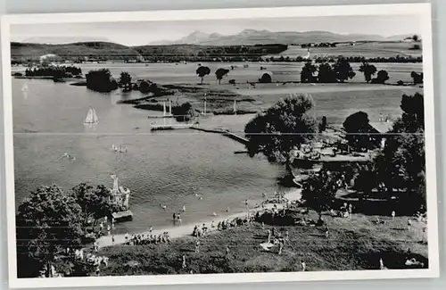 Waging See Waging See Strandbad ungelaufen ca. 1955 / Waging a.See /Traunstein LKR