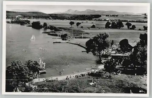 Waging See Waging See Strandbad ungelaufen ca. 1955 / Waging a.See /Traunstein LKR