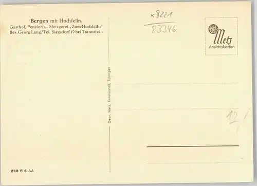 Bergen Chiemgau Bergen Oberbayern Gasthof zum Hochfelln   / Bergen /Traunstein LKR