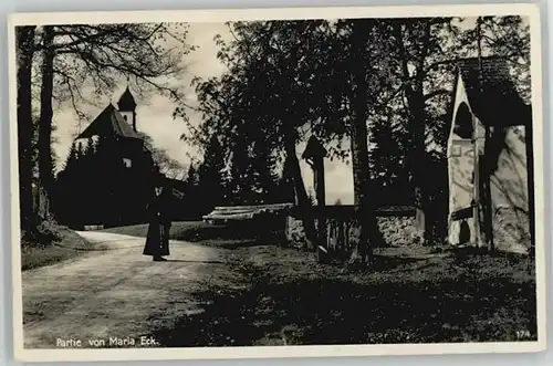 Bergen Chiemgau Bergen Oberbayern Wallfahrtsort Maria Eck x 1937 / Bergen /Traunstein LKR