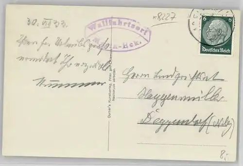 Bergen Chiemgau Bergen Oberbayern Wallfahrtsort Maria Eck Rauschberg x 1933 / Bergen /Traunstein LKR