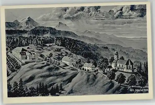 Bergen Chiemgau Bergen Oberbayern Wallfahrtsort Maria Eck ungelaufen ca. 1930 / Bergen /Traunstein LKR