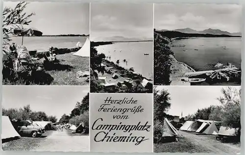 Chieming Chiemsee Chieming Campingplatz ungelaufen ca. 1955 / Chieming /Traunstein LKR