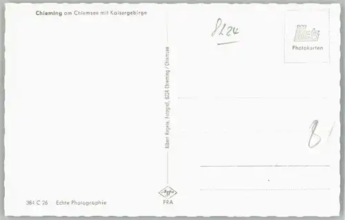 Chieming Chiemsee Chieming Kaisergebirge   ungelaufen ca. 1955 / Chieming /Traunstein LKR