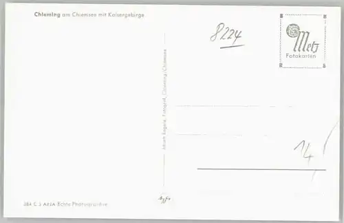 Chieming Chiemsee Chieming Kaisergebirge  ungelaufen ca. 1955 / Chieming /Traunstein LKR