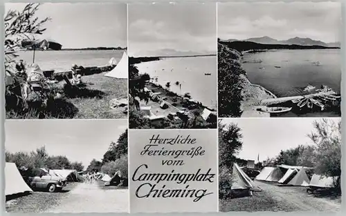 Chieming Chiemsee Chieming Campingplatz ungelaufen ca. 1955 / Chieming /Traunstein LKR