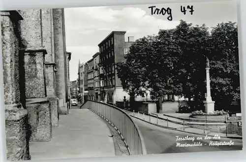 Trostberg Trostberg Mariensaeule Hauptstrasse ungelaufen ca. 1955 / Trostberg /Traunstein LKR