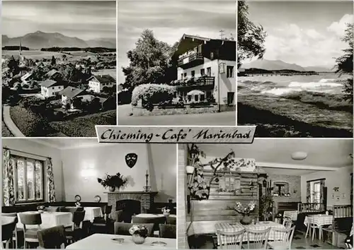 Chieming Chiemsee Chieming Cafe Pension Marienbad ungelaufen ca. 1965 / Chieming /Traunstein LKR