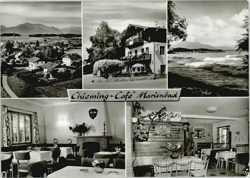 Chieming Chiemsee Chieming Cafe Pension Marienbad ungelaufen ca. 1965 / Chieming /Traunstein LKR