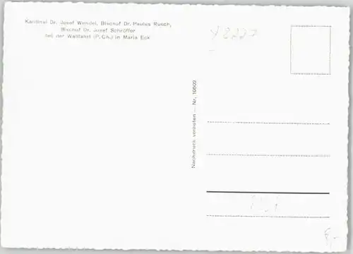 Bergen Chiemgau Bergen Oberbayern Wallfahrt Maria Eck Kardinal Dr. Josef Wendel Bischof Dr. Paulus Rusch Bischof Dr. Josef Schroeffer ungelaufen ca. 1965 / Bergen /Traunstein LKR