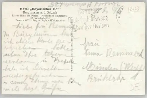 Burghausen Salzach Hotel Bayrischer Hof x 1940