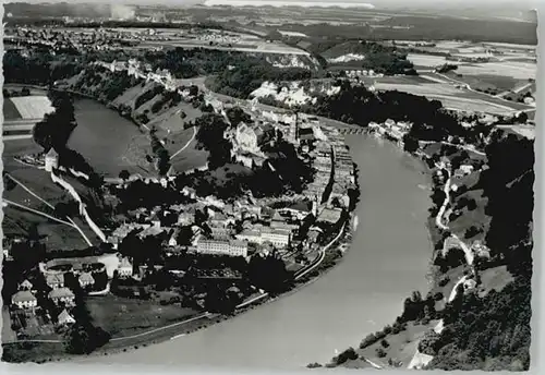 Burghausen Salzach Fliegeraufnahme o 1953