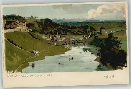 Burghausen Salzach Burghausen Salzach Woehrsee KuenstlerP. Kraemer x 1900 / Burghausen /Altoetting LKR