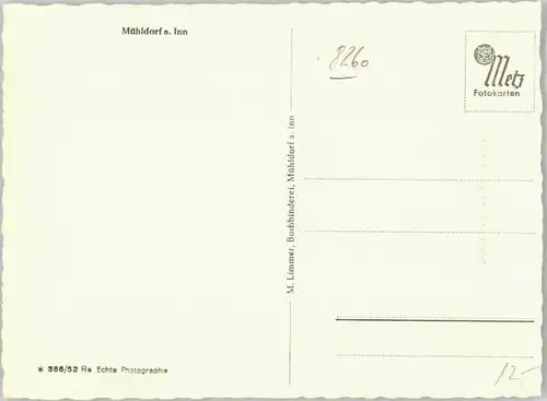 Muehldorf Inn Muehldorf Inn  ungelaufen ca. 1955 / Muehldorf a.Inn /Muehldorf Inn LKR