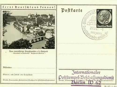 Burghausen Salzach Burghausen Salzach  ungelaufen ca. 1930 / Burghausen /Altoetting LKR