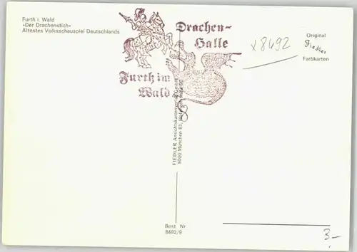 wd84296 Furth Wald Furth Wald Drachenstich Kategorie. Furth im Wald Alte Ansichtskarten