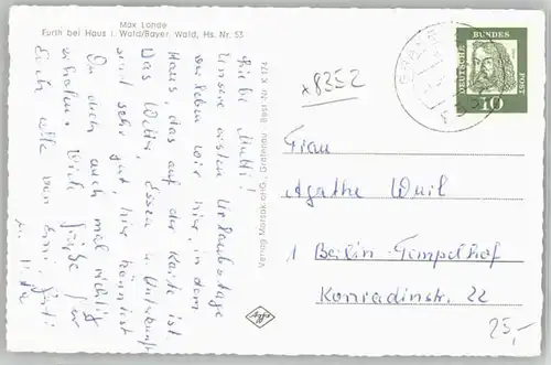 Furth Wald Haus Lohde x 1955