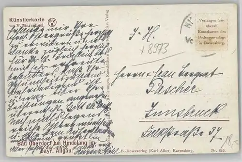 wd90619 Marschall Vinzenz Bad Oberdorf KuenstlerV. Marschall x Kategorie. Kuenstlerkarte Alte Ansichtskarten