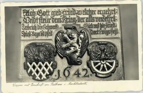 Marktredwitz Wappen mit Inschrift * 1890-1920