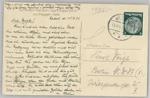 Wertach Êlegger-Hoehe x 1933
