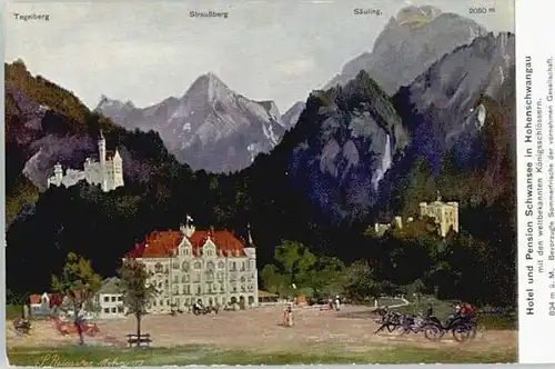 Hohenschwangau Hotel Pension Schwansee Kuenstlerkarte *