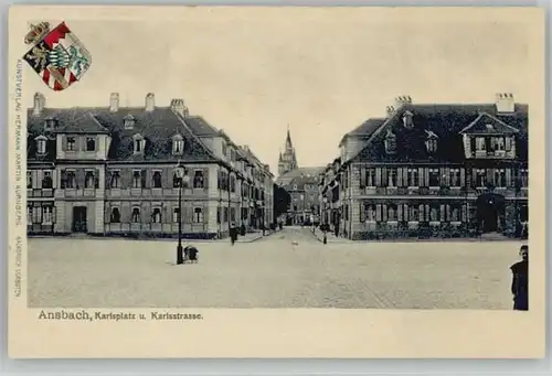 Ansbach Mittelfranken Ansbach Mittelfranken Karlsplatz Karlsstrasse ungelaufen ca. 1900 / Ansbach /Ansbach LKR