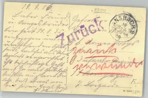 Ansbach Mittelfranken Luitpold Schule Feldpost  x 1915