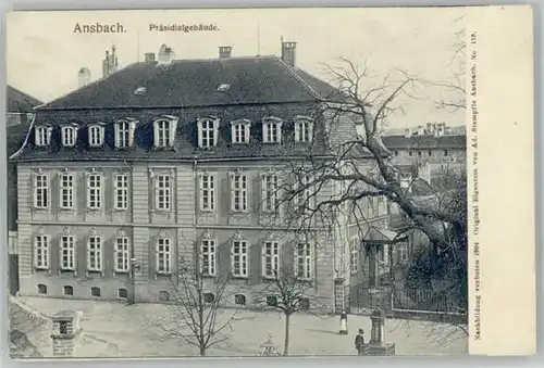 Ansbach Mittelfranken Ansbach Mittelfranken Praesidialgebaeude ungelaufen ca. 1900 / Ansbach /Ansbach LKR