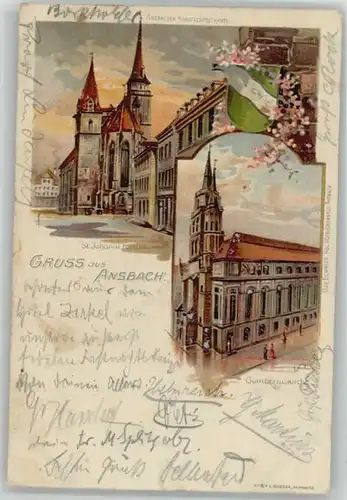 Ansbach Mittelfranken St. Johanni Kirche Gumbertus Kirche  x 1904