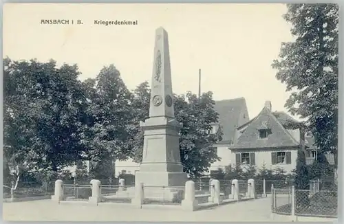 Ansbach Mittelfranken Ansbach Mittelfranken Krieger Denkmal  ungelaufen ca. 1910 / Ansbach /Ansbach LKR